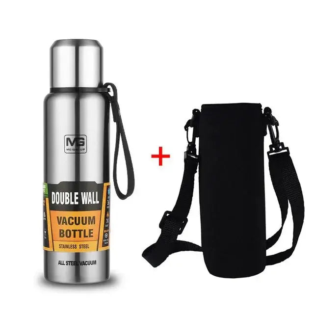 UPORS 500/700/1000/1500ml Vacuum Flask Stainless Steel Thermos Portable Large Capacity Insulated Tumbler with Rope Thermo Bottle